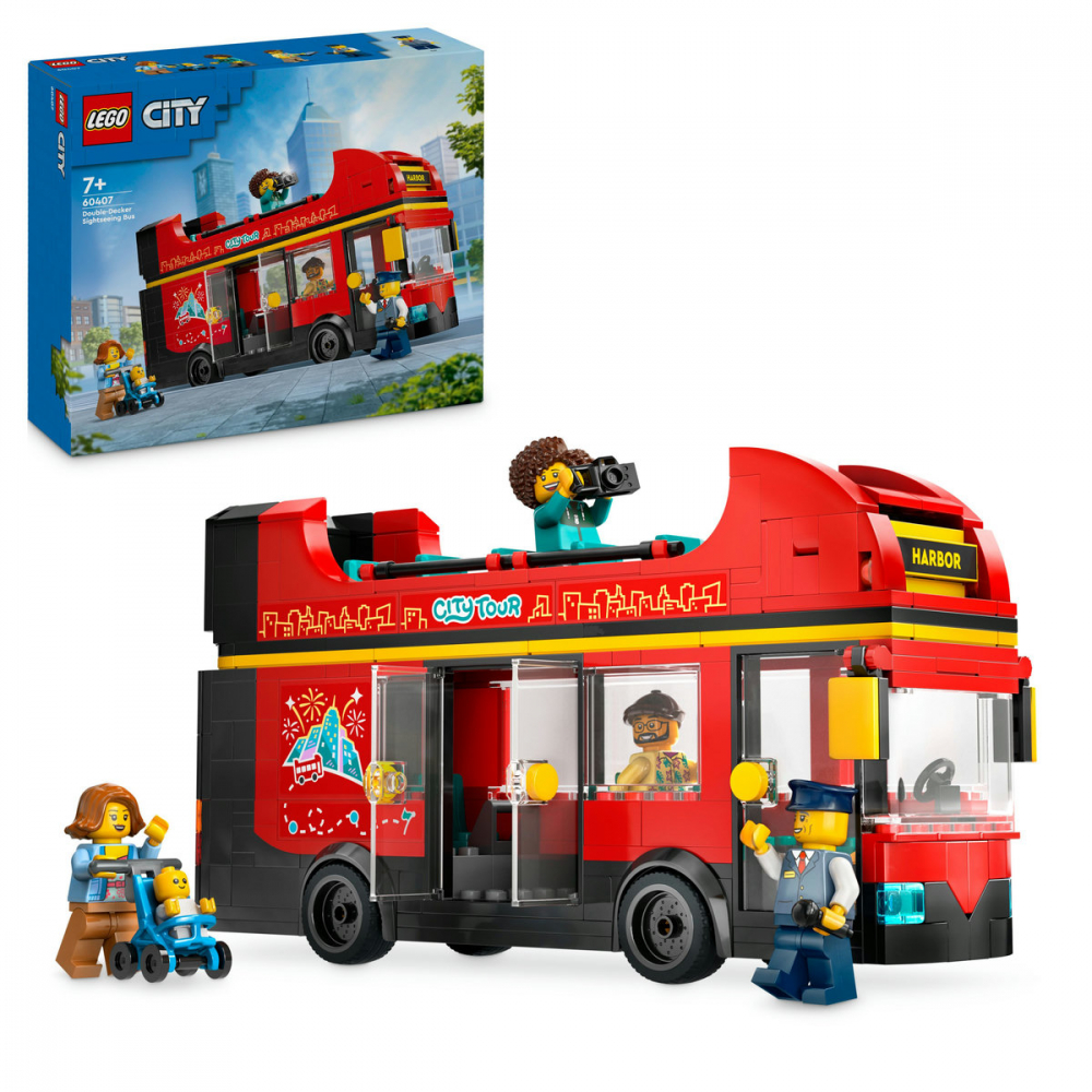 LEGO City Autobuz turistic rosu cu etaj, varsta de la 7 ani la 10 ani [1]