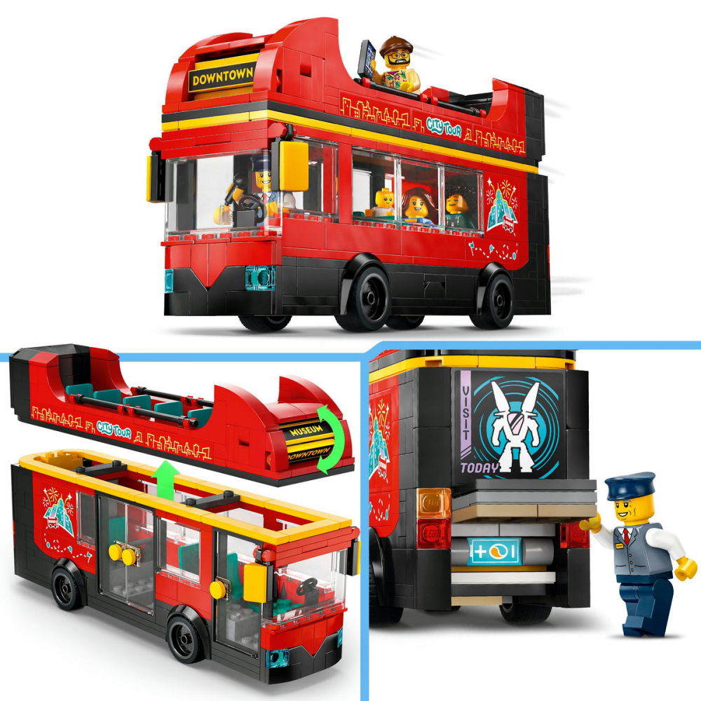 LEGO City Autobuz turistic rosu cu etaj, varsta de la 7 ani la 10 ani [8]