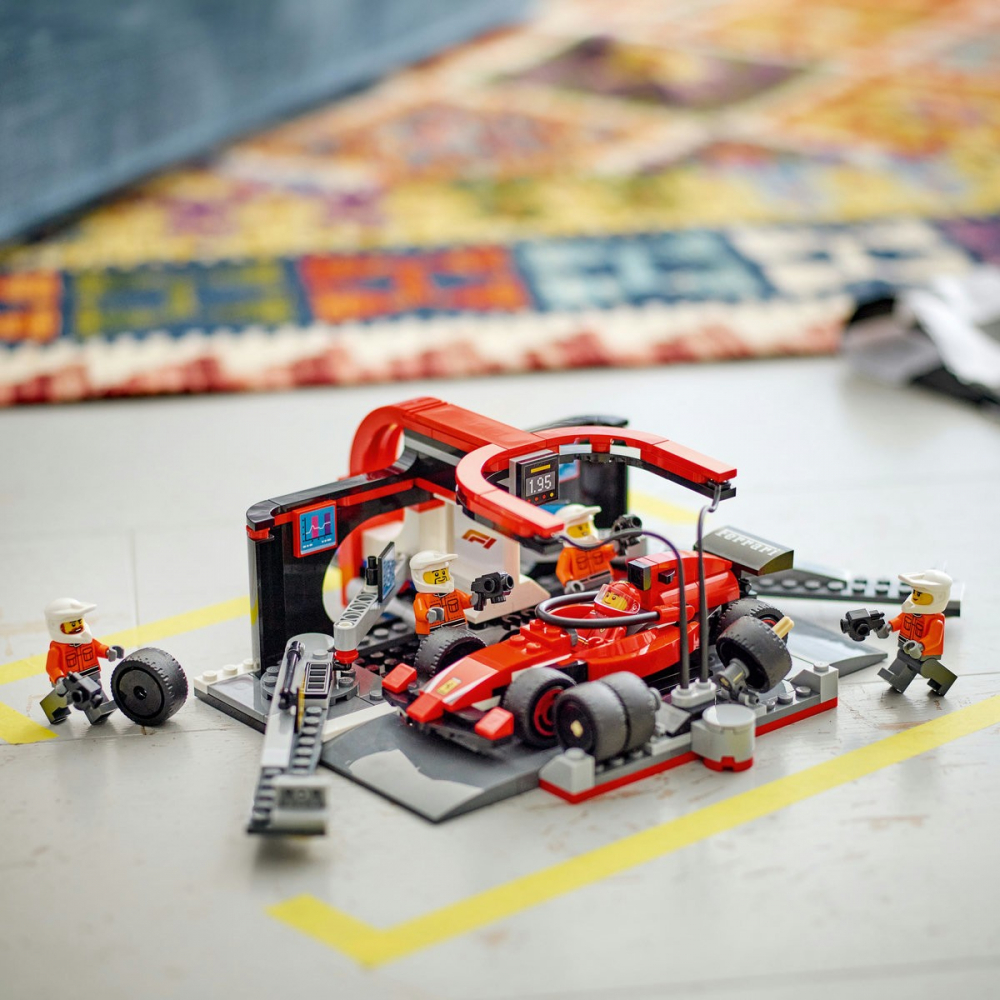 Lego city boxa si mecanici f1 cu masina ferrari 60443, varsta de la 6 ani la 8 ani [5]