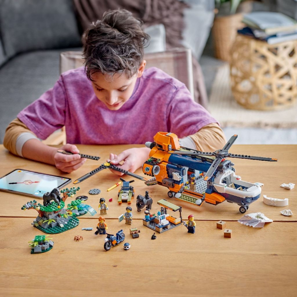 Lego city elicopterul unui explorator al junglei la tabara de baza 60437, varsta de la 8 ani la 12 ani [3]