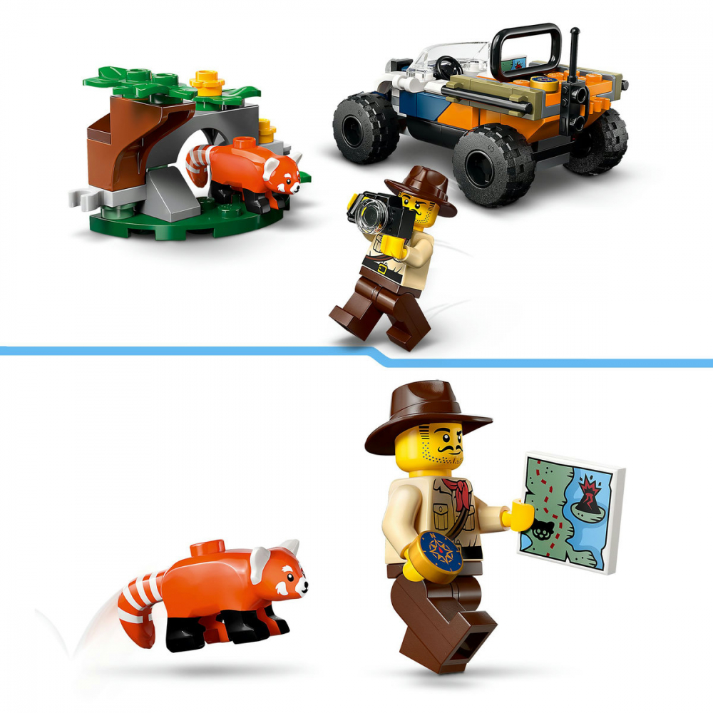 LEGO City Exploratorul junglei pe ATV în cautarea unui panda rosu, varsta de la 6 ani la 9 ani [9]