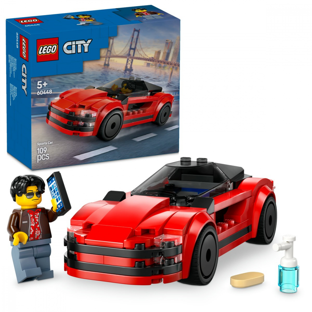 Lego city masina sport rosie 60448, varsta de la 5 ani la 7 ani [9]