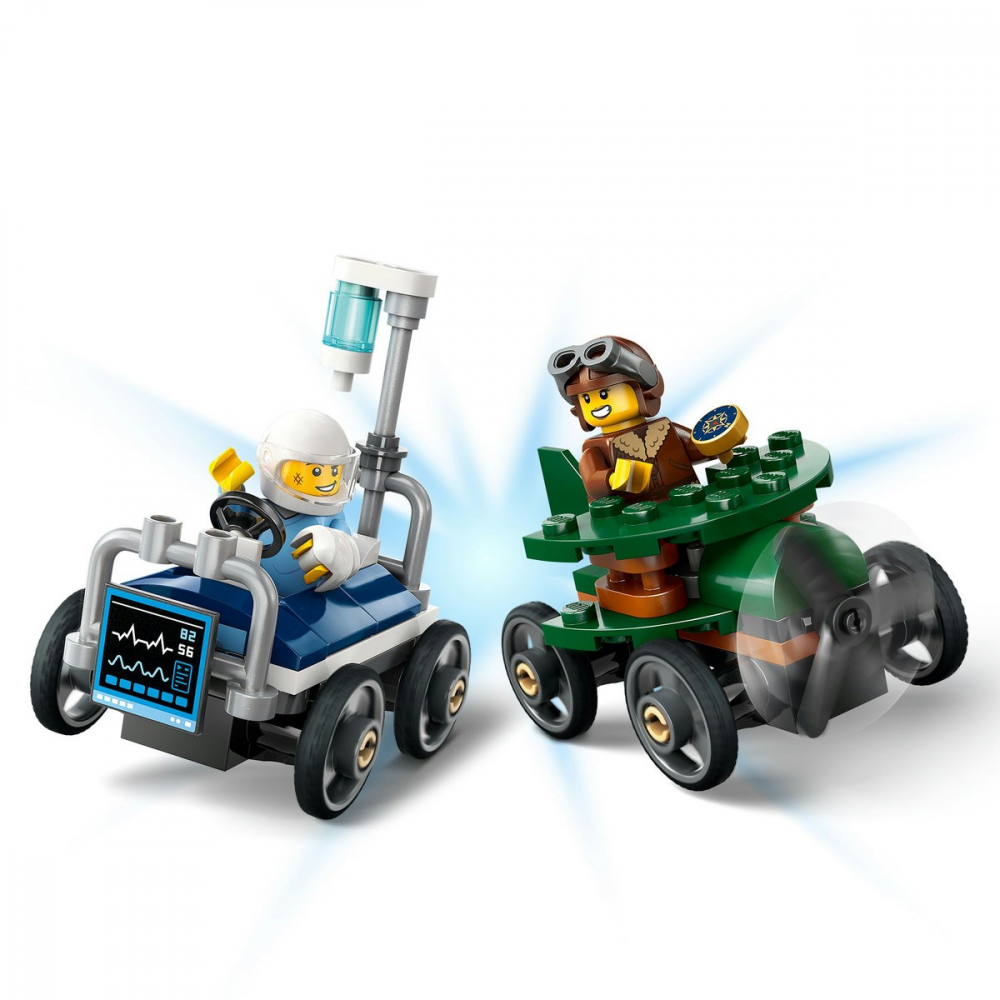 Lego city pachet de curse avion vs. pat de spital 60459, varsta de la 5 ani la 7 ani [7]