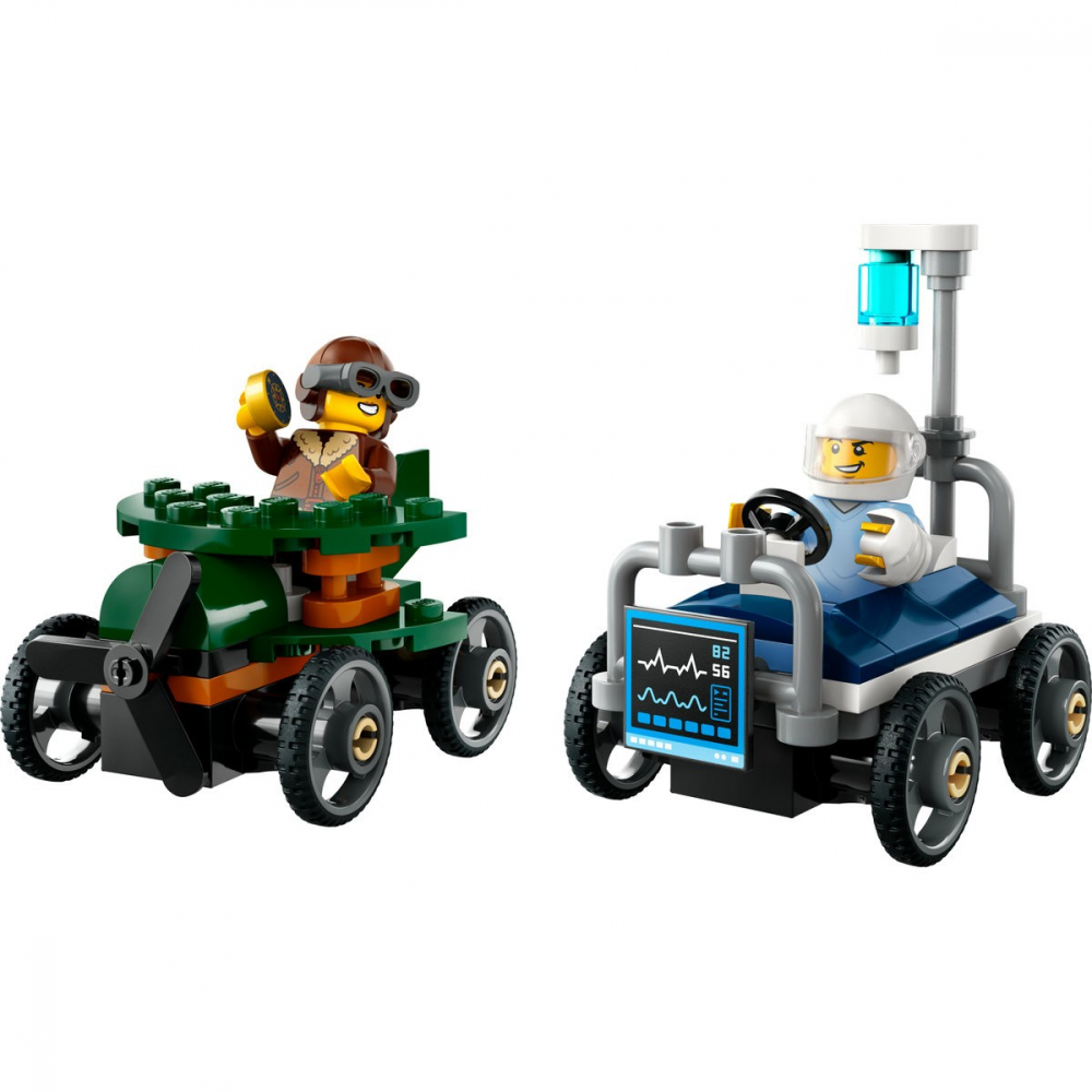 Lego city pachet de curse avion vs. pat de spital 60459, varsta de la 5 ani la 7 ani [2]