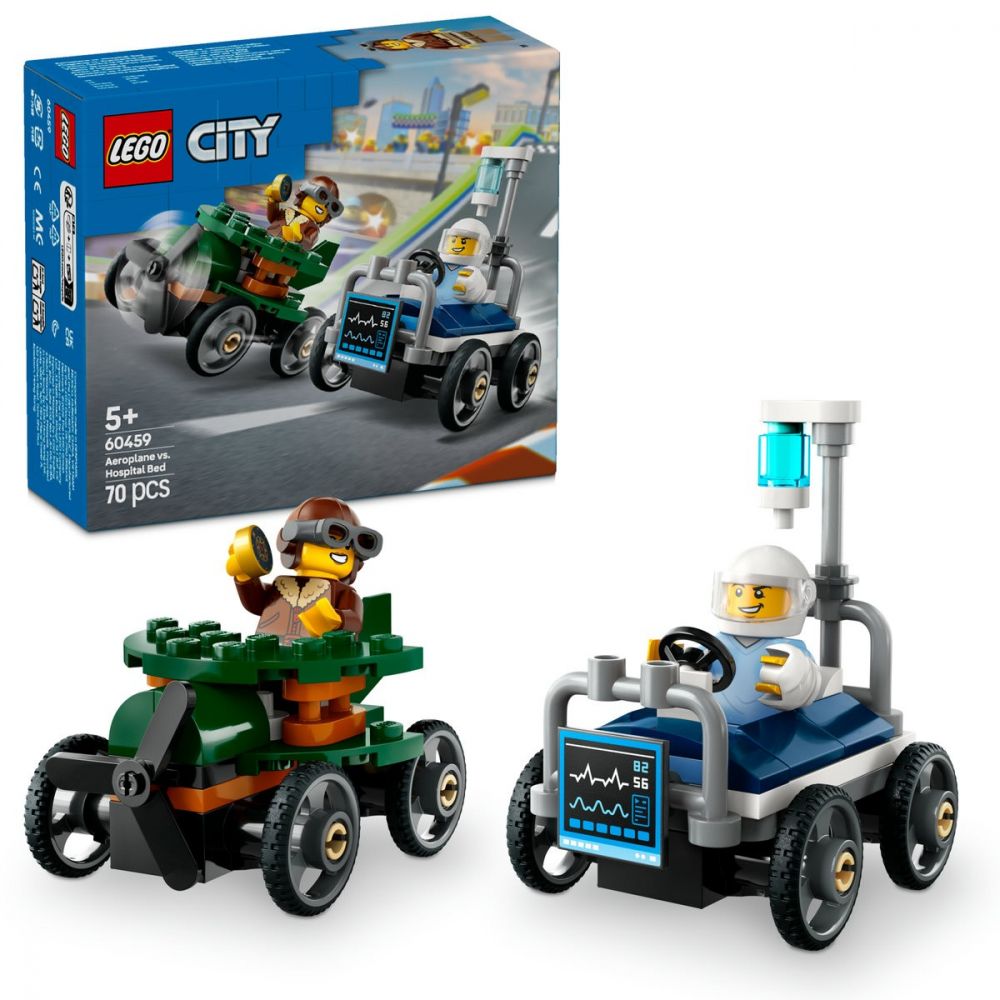 Lego city pachet de curse avion vs. pat de spital 60459, varsta de la 5 ani la 7 ani [9]