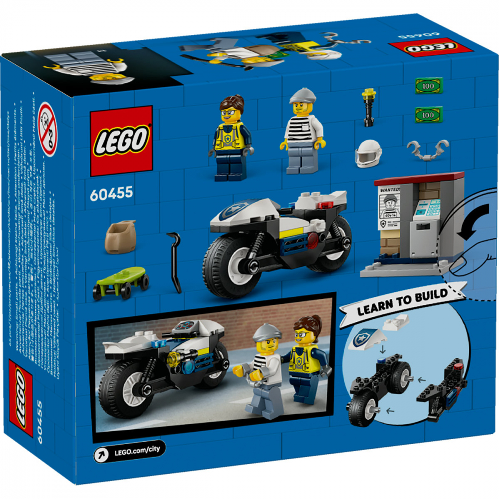  LEGO City Urmarire cu motocicleta de politie pentru copii cu varsta de 4 + ani [3]