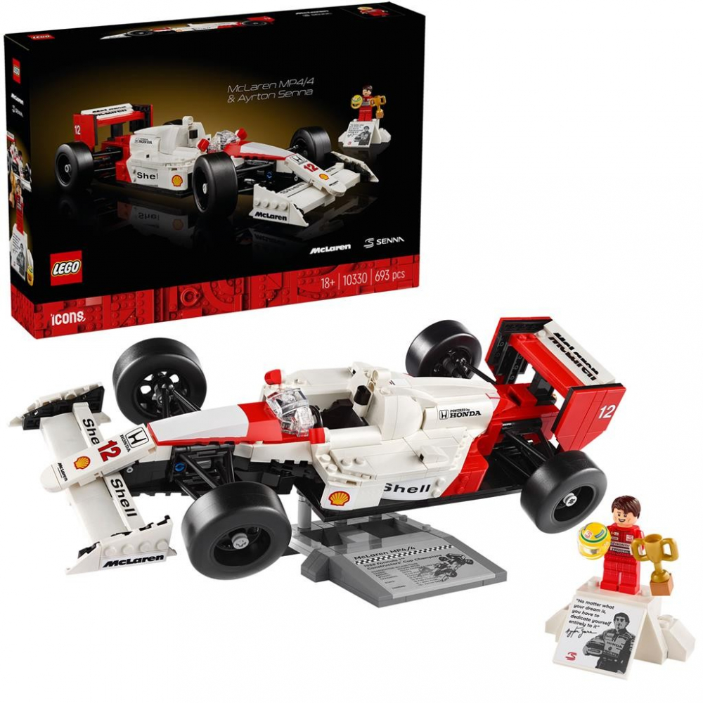 Lego icons mclaren mp4/4 si ayrton senna 10330, varsta de la 14 ani la +15 ani [7]