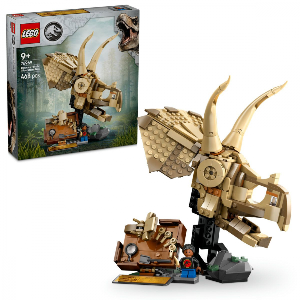 Lego jurassic world fosile de dinozaur craniu de triceratops 76969, varsta de la 9 ani la 11 ani [5]
