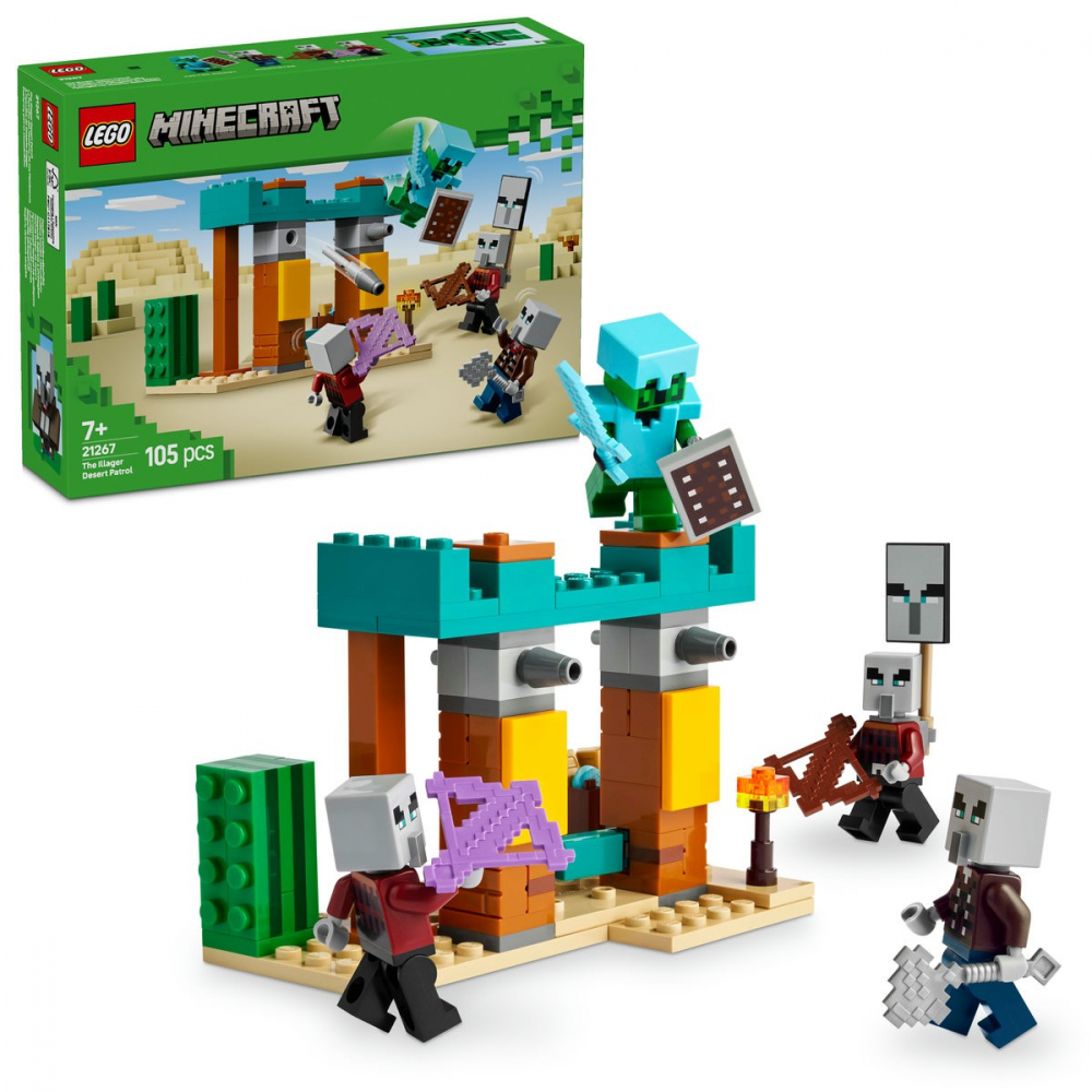 Lego minecraft patrula illager ├än desert 21267, varsta de la 7 ani la 9 ani [9]