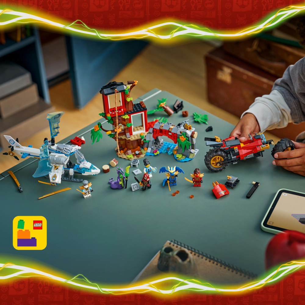  LEGO Ninjago  Luptă la casa din copac cu vehicule ninja copii cu varsta 7 + ani [6]