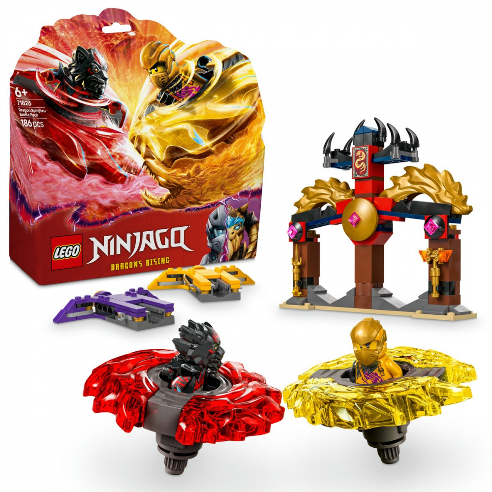 Lego ninjago pachet de lupta cu dragoni spinjitzu 71826, varsta de la 6 ani la 8 ani [9]
