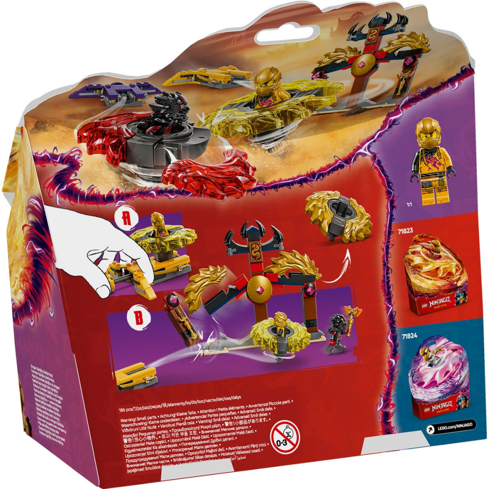 Lego ninjago pachet de lupta cu dragoni spinjitzu 71826, varsta de la 6 ani la 8 ani [8]