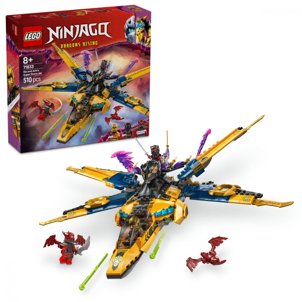 Lego ninjago superavionul cu reactie al lui ras si arin 71833, varsta de la 8 ani la 10 ani [6]