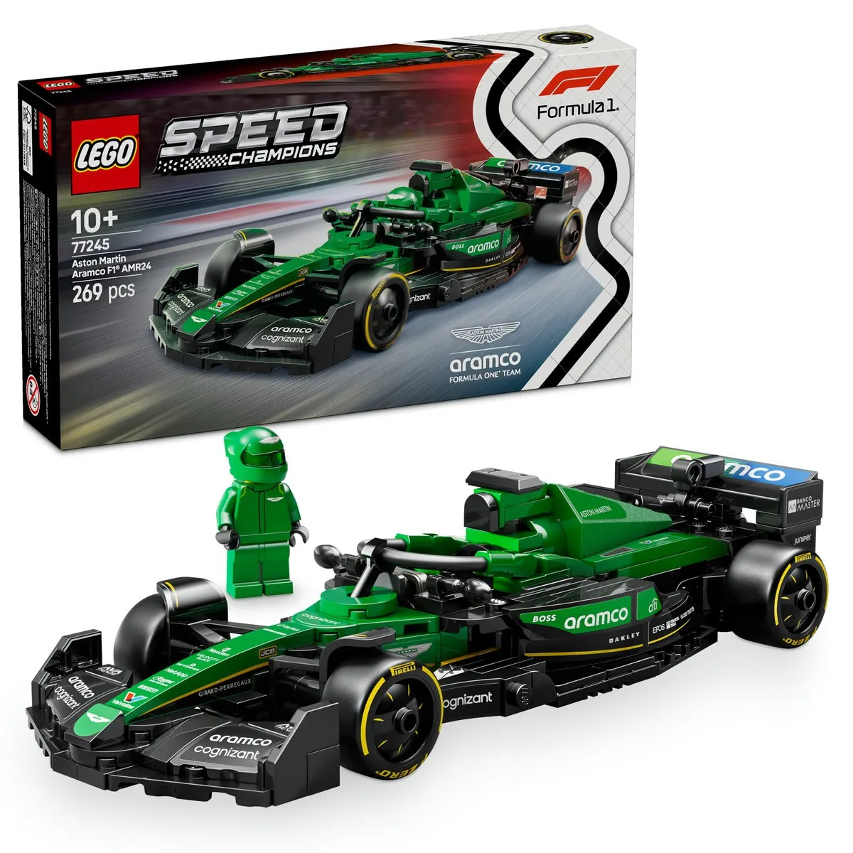 Lego speed champions masina de curse f1 aston martin armaco amr24 77245, varsta de la 10 ani la 13 ani [5]