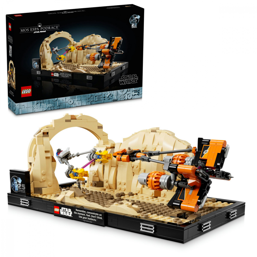 LEGO Star Wars: Diorama Cursa din Mos Espa 75380, 18 ani+, 718 piese, varsta de la 14 ani la +15 ani [1]