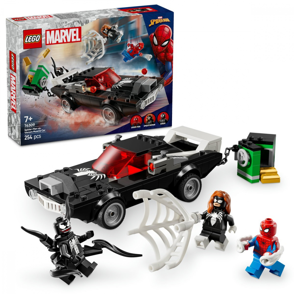Lego super heroes omul paianjen vs. masina fortoasa a lui venom 76309, varsta de la 7 ani la 9 ani [9]