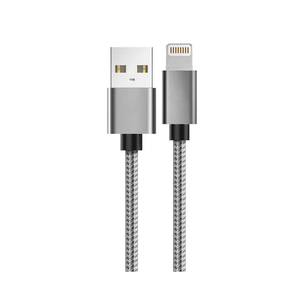 Lemontti Cablu Bending Aluminum USB-A la Lightning MFI, 1.5m, Gri [3]