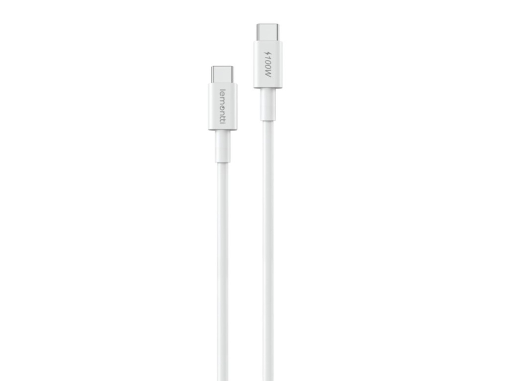 Lemontti Cablu Fast Charge Type-C la Type-C, PD, 100W, 1.2m, Alb [1]