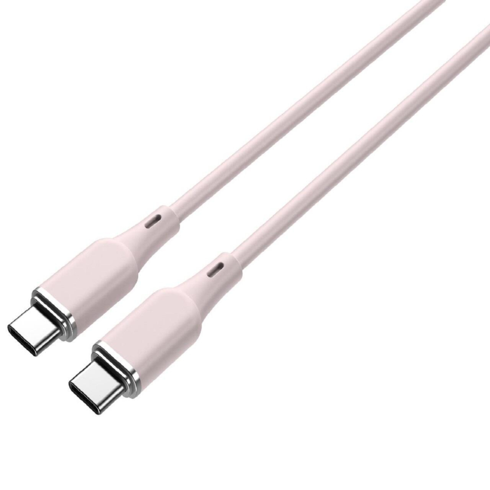 Lemontti Cablu Liquid SiliconType-C la Type-C, Fast Charge, 60W, 1.2m, Roz [3]
