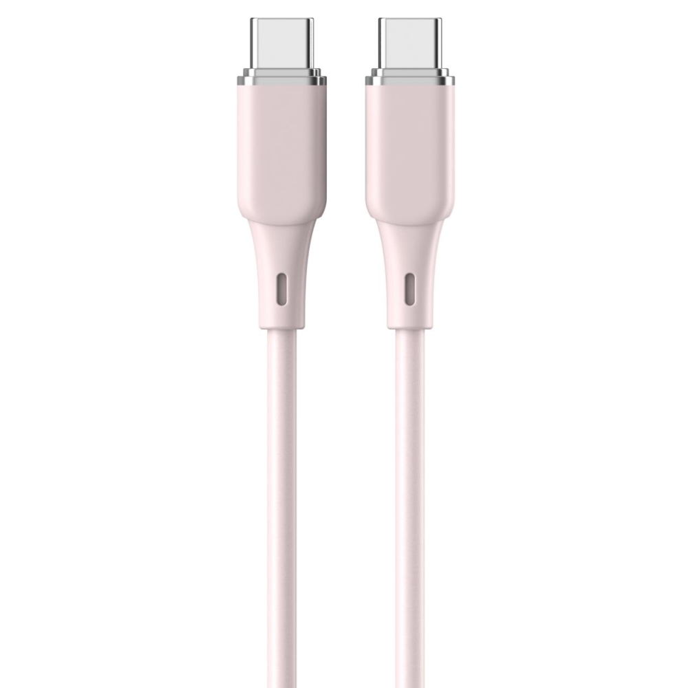 Lemontti Cablu Liquid SiliconType-C la Type-C, Fast Charge, 60W, 1.2m, Roz [5]