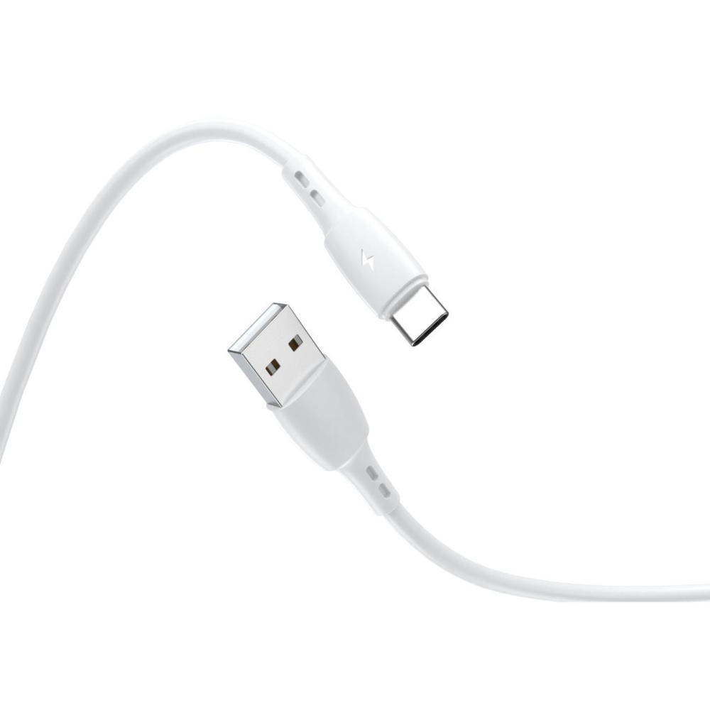 Lemontti Cablu Wind Fast Charge USB-A la Type-C, 1.2m, Alb [2]