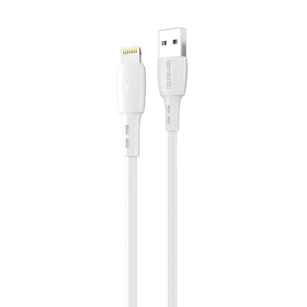 Lemontti Cablu Wind USB-A la tip Lightning, 0.5m, Alb [2]
