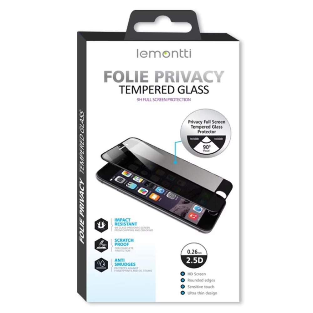 Lemontti Folie Sticla Privacy Full Fit iPhone 17 Pro Max Negru [5]