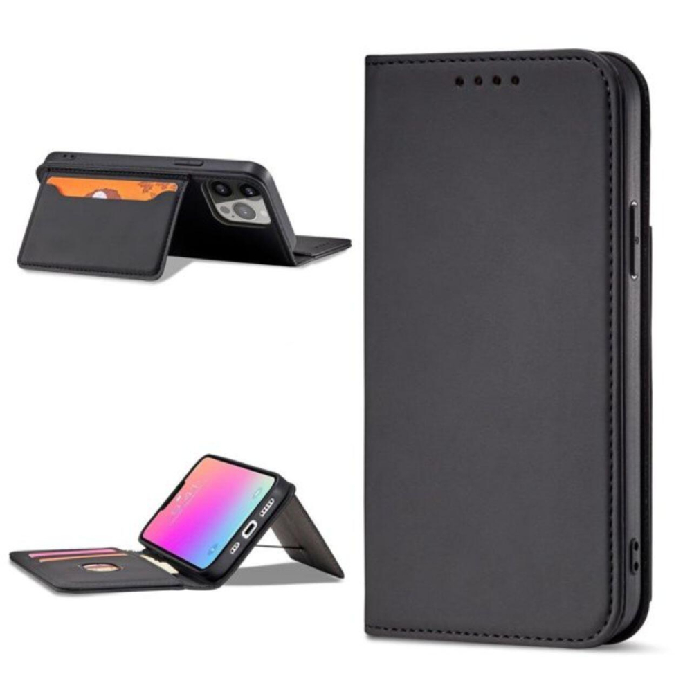 Lemontti Husa Book Magnet Card iPhone 14 Pro, cu suport portofel, Negru [4]
