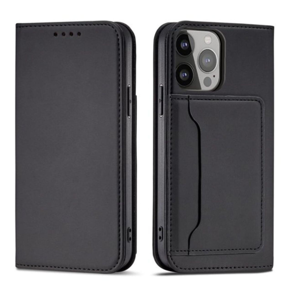 Lemontti Husa Book Magnet Card iPhone 14 Pro, cu suport portofel, Negru [5]