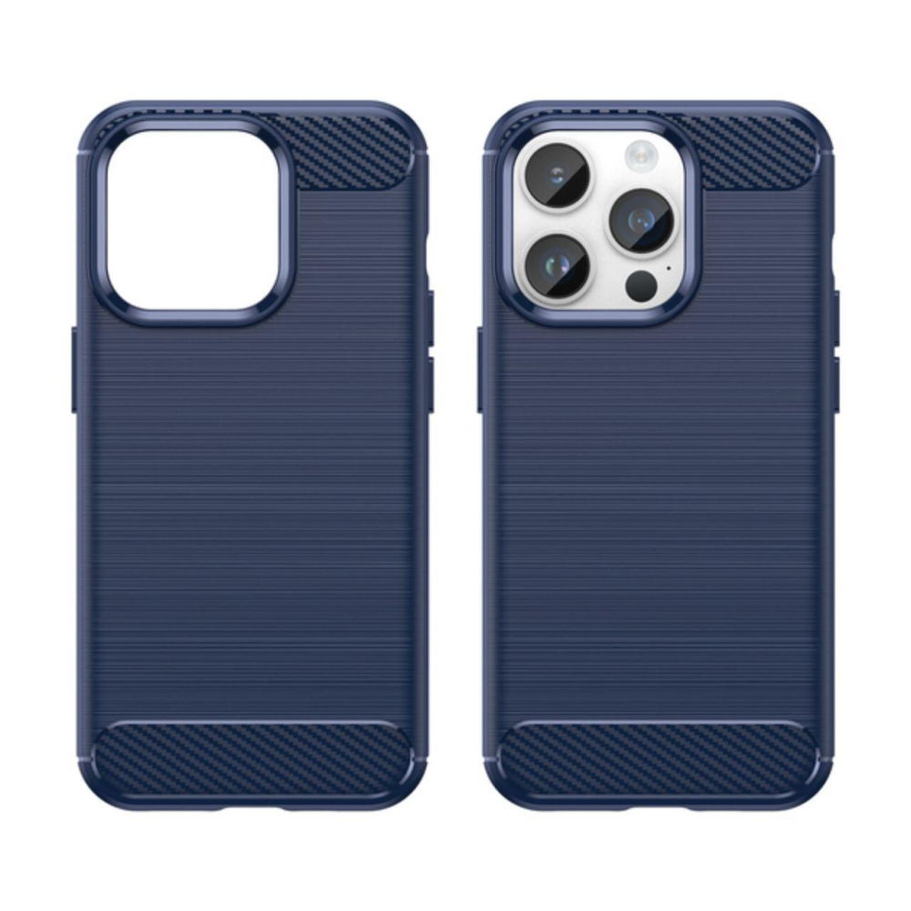 Lemontti Husa Carbon Case Flexible iPhone 14 Pro Albastru [4]