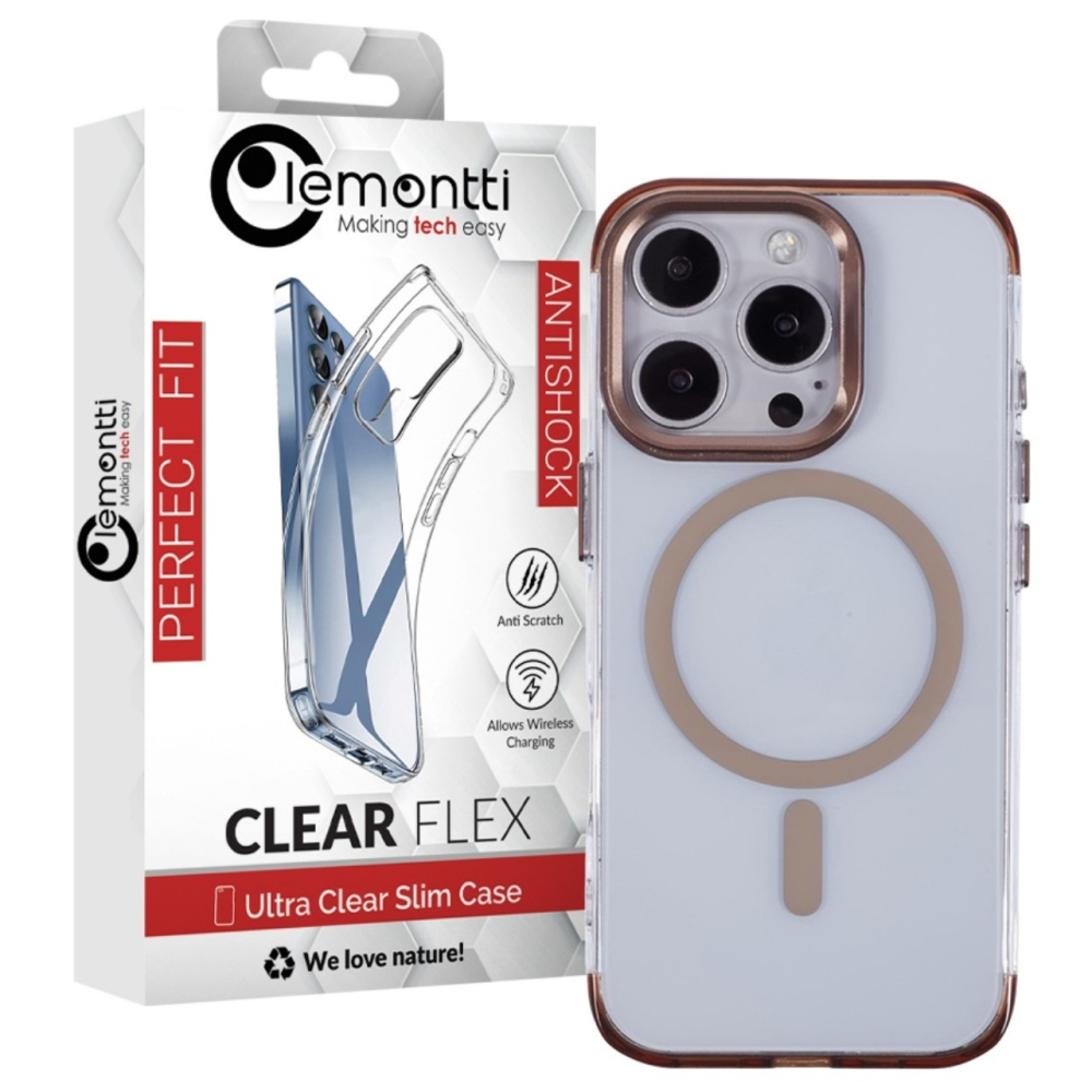Lemontti Husa Clear Shield iPhone 16 Pro Portocaliu [6]