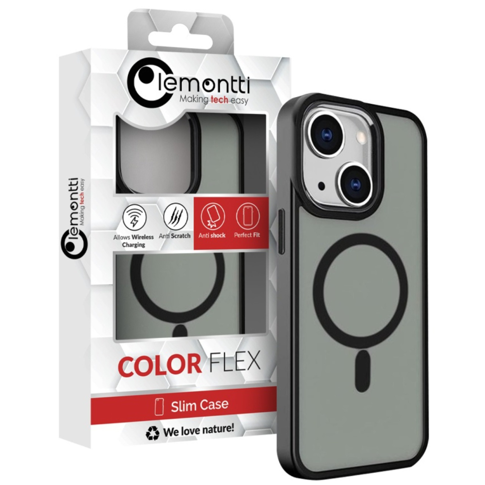 Lemontti Husa Color Matte MagSafe iPhone 15 Plus Negru [2]