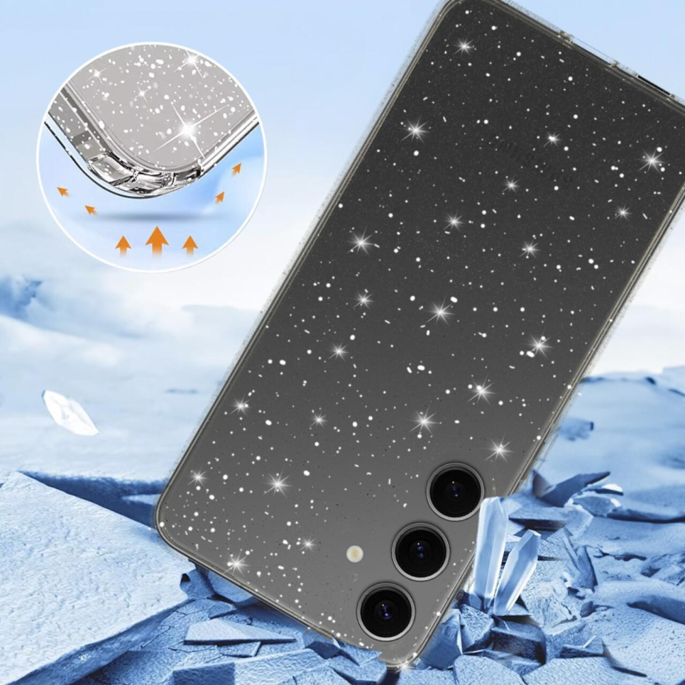 Lemontti Husa Crystal Glitter Samsung Galaxy A14 / A14 5G Argintiu [2]