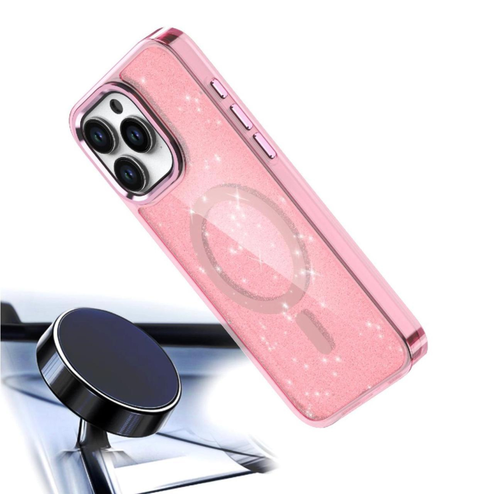 Lemontti Husa Glitter MagSafe iPhone 16 Pro Max Roz [5]