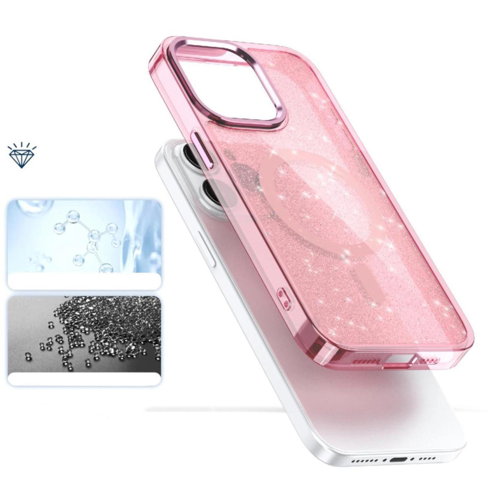 Lemontti Husa Glitter MagSafe iPhone 16 Pro Max Roz [4]
