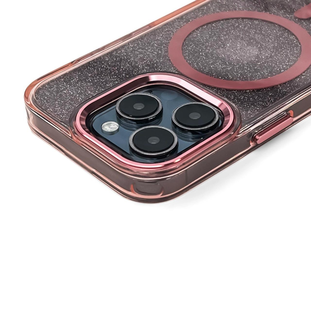 Lemontti Husa Glitter MagSafe iPhone 16 Pro Max Roz [2]