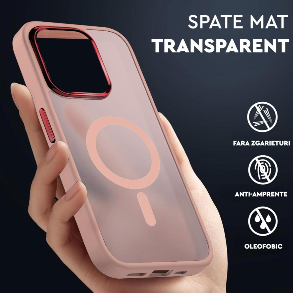 Lemontti Husa Guardian Magsafe iPhone 15 Pro Transparent / Roz [2]