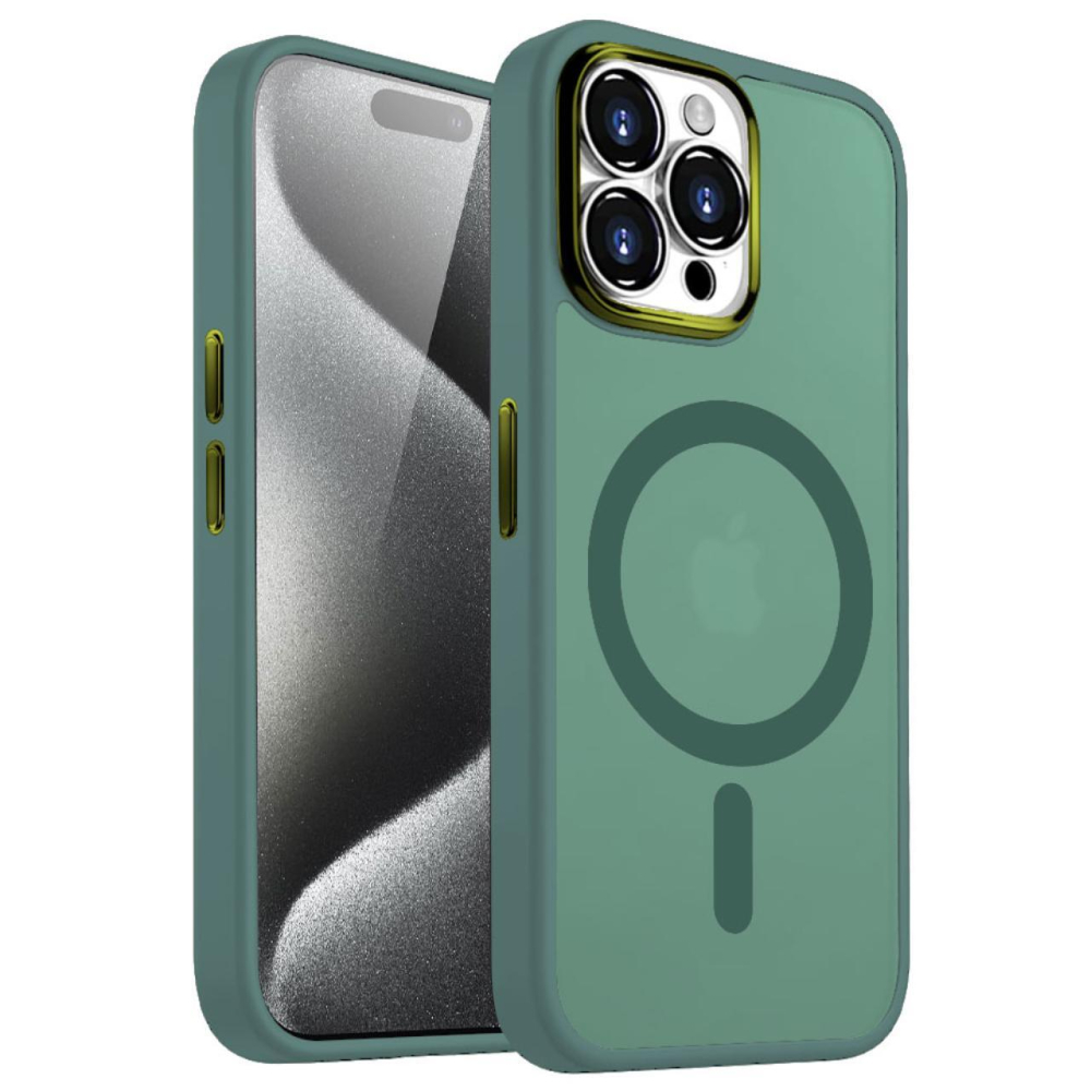 Lemontti Husa Guardian Magsafe iPhone 15 Pro Transparent/ Verde [2]