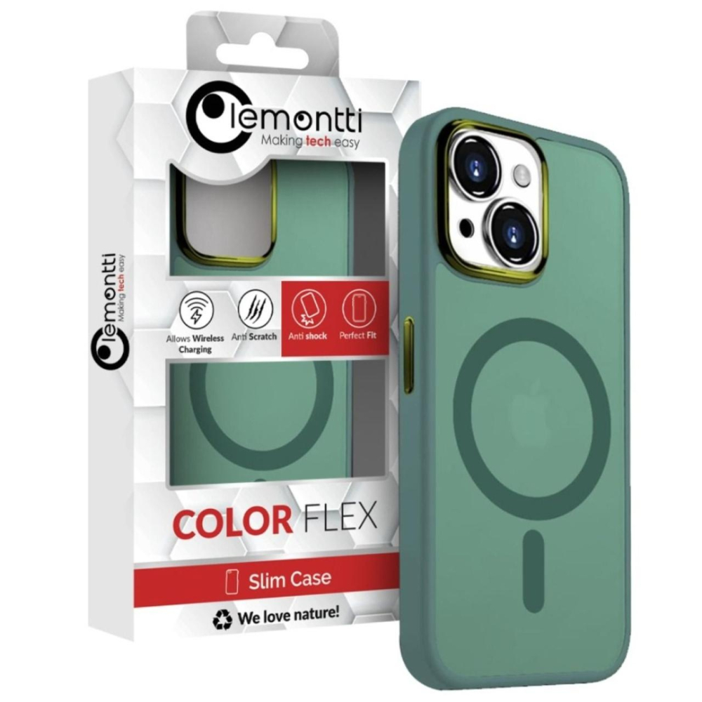 Lemontti Husa Guardian Magsafe iPhone 15 Transparent/ Verde [3]
