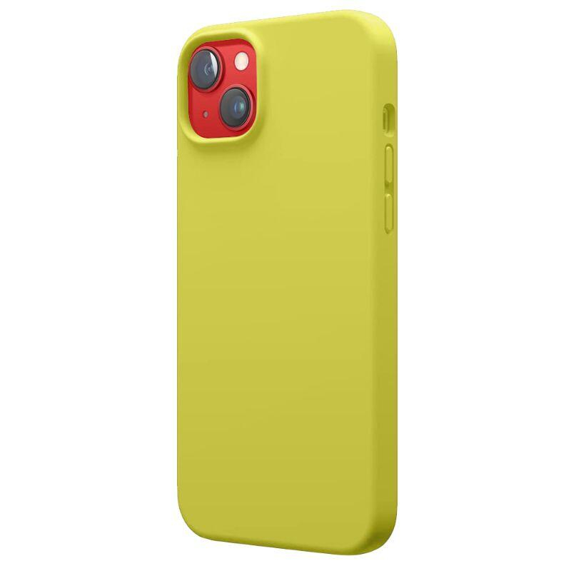Lemontti Husa Liquid Silicon MagCharge iPhone 14 Galben (protectie 360°, material fin, captusit cu microfibra) [3]