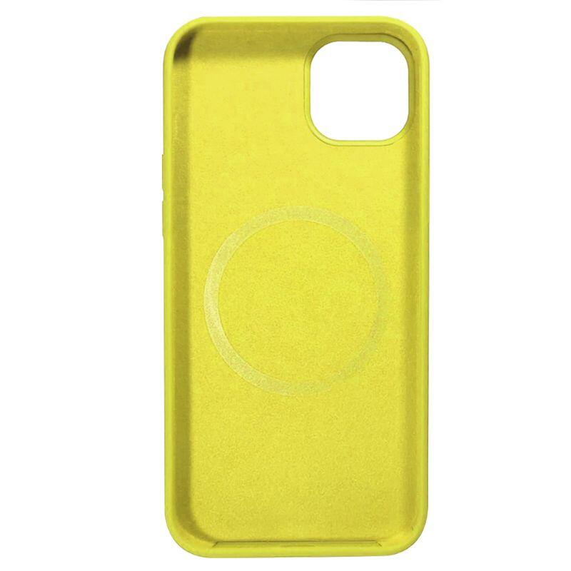 Lemontti Husa Liquid Silicon MagCharge iPhone 14 Galben (protectie 360°, material fin, captusit cu microfibra) [2]