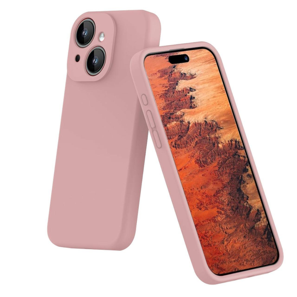 Lemontti Husa Liquid Silicon MagCharge iPhone 15 Crem (protectie 360°, material fin, captusit cu microfibra) [3]