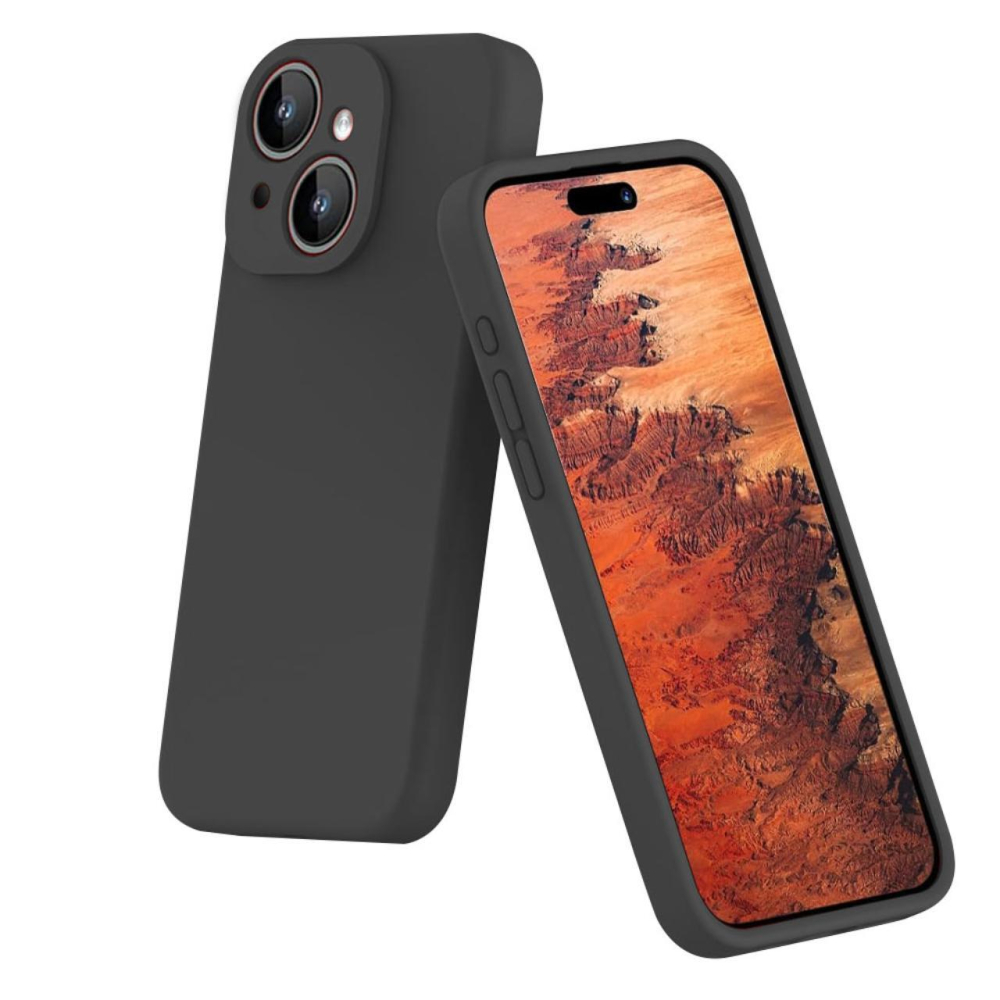 Lemontti Husa Liquid Silicon MagCharge iPhone 15 Plus Negru (protectie 360°, material fin, captusit cu microfibra) [3]