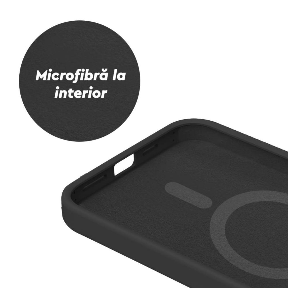 Lemontti Husa Liquid Silicon MagCharge iPhone 15 Plus Negru (protectie 360°, material fin, captusit cu microfibra) [4]