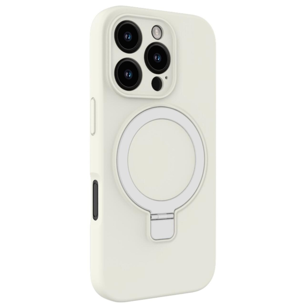 Lemontti Husa Liquid Silicon MagSafe iPhone 16 Pro Max, cu suport, Alb [2]