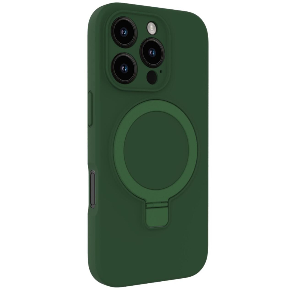 Lemontti Husa Liquid Silicon MagSafe iPhone 16 Pro Max, cu suport, Verde [3]
