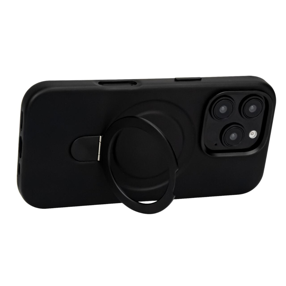 Lemontti Husa Piele MagSafe cu inel stand iPhone 16 Pro Max Negru [5]