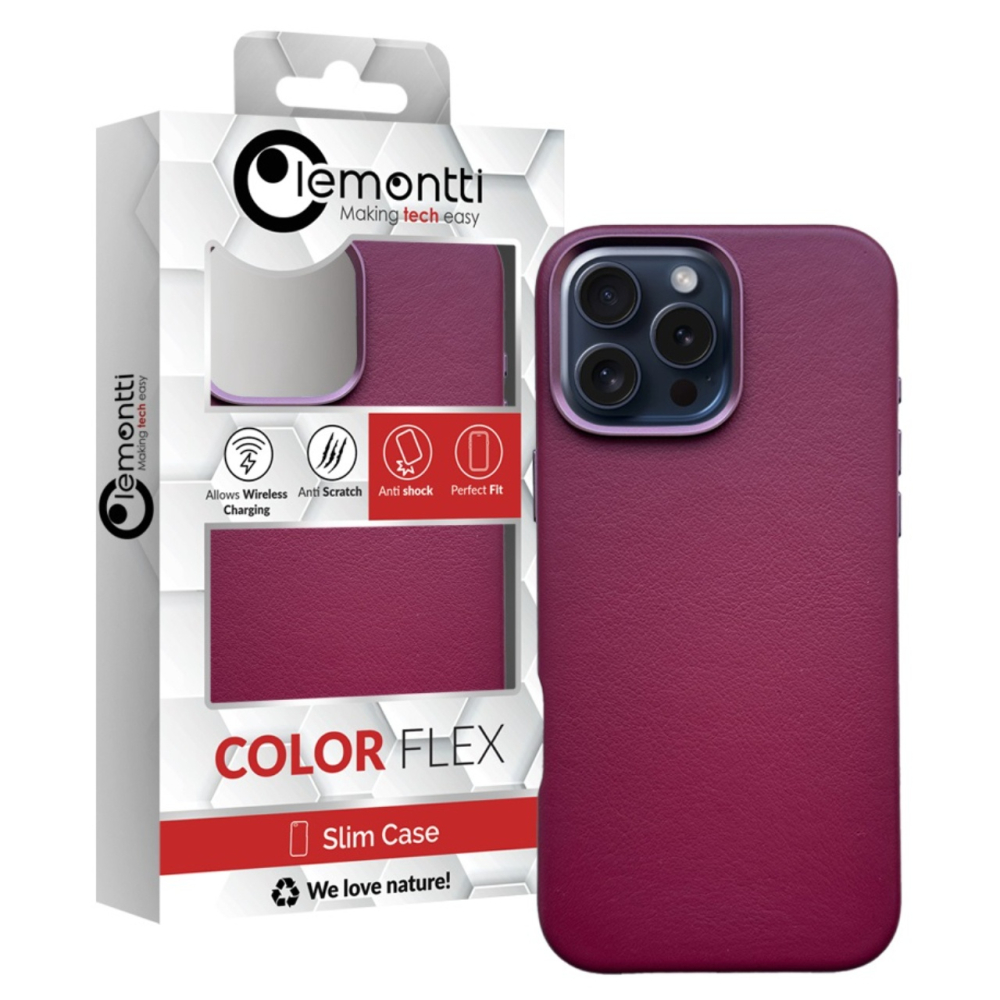 Lemontti Husa Piele MagSafe iPhone 16 Pro Max Visiniu [3]
