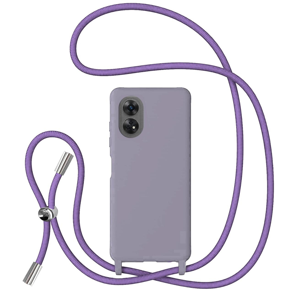 Lemontti Husa Silicon cu Snur Oppo Reno 8T Mov (protectie 360°, material fin, captusit cu microfibra) [2]
