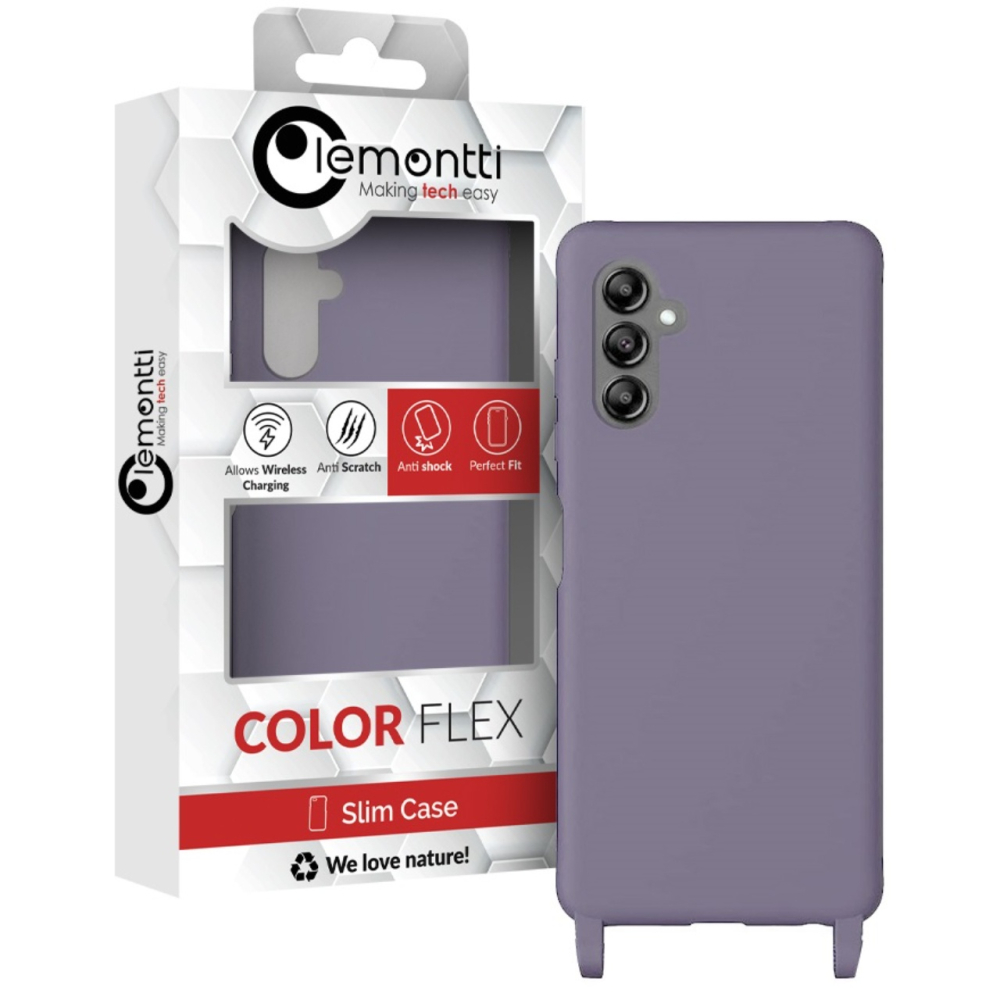 Lemontti Husa Silicon cu Snur Samsung Galaxy A24 5G Mov (protectie 360°, material fin, captusit cu microfibra) [2]